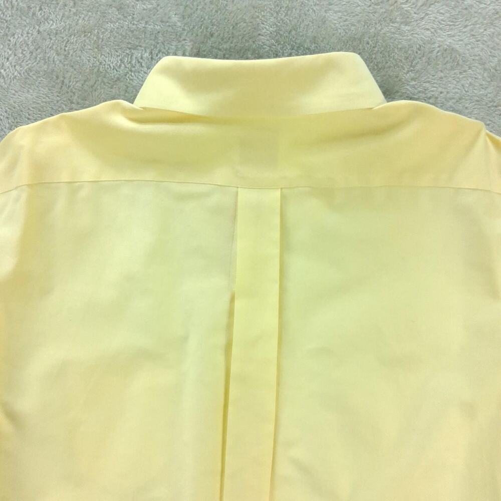 Brooks brothers mens button down Dress shirt 18 Yellow solid non iron - Picture 8 of 8